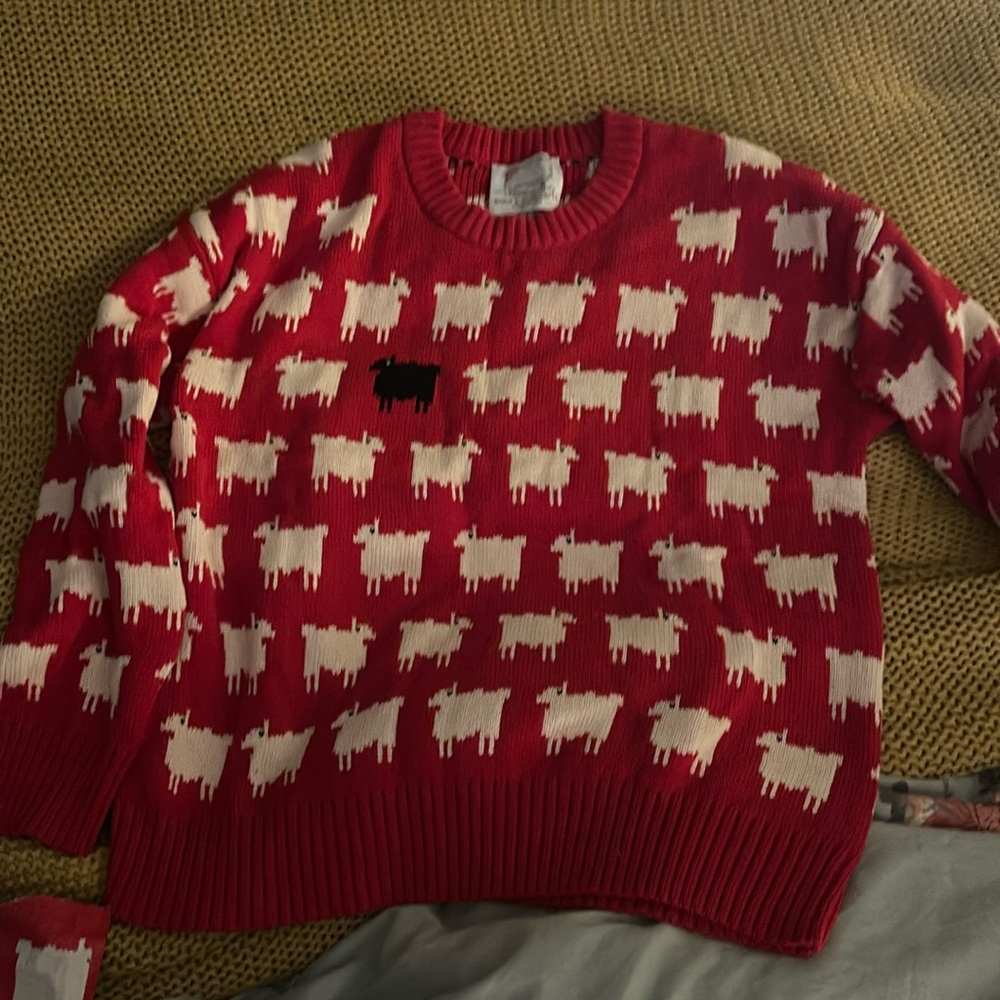 Authentic Warm and Wonderful, Princess Diana sheep sweater, Size Large